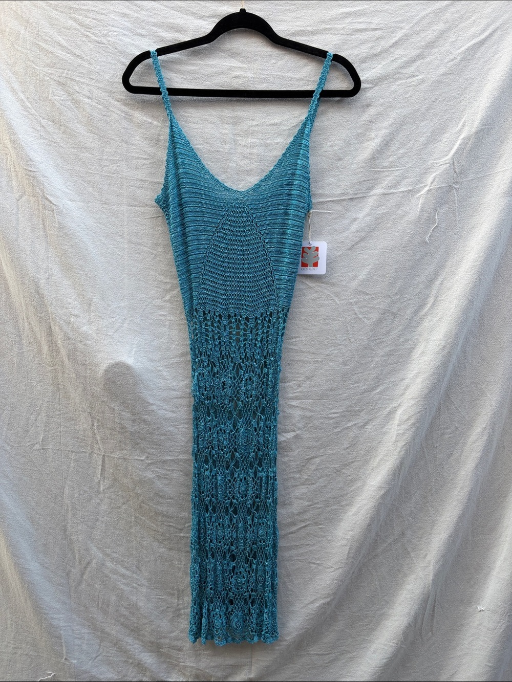 Turquoise Crochet Dress